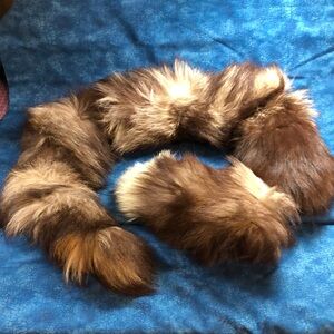 Brown Fox Fur Stole 52” long